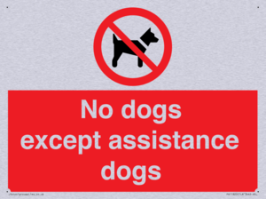 No dogs except assistance dogs